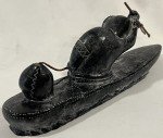 Al Wolf Inuit Soapstone Umiak Hunting Figurine