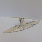 Inuit Art Carving: Kayak with Harpoon Design