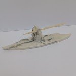 Inuit Art Carving: Kayak with Harpoon Design