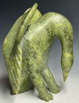 Large Hand-Carved Inuit Eagle Stone Sculpture