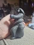 Inuit Soapstone Carving with Faces - Signed VL