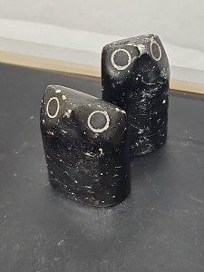 Adorable Vintage Inuit Soapstone Owl Carvings