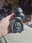 Inuit Soapstone Carving with Faces - Signed VL