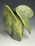 Large Hand-Carved Inuit Eagle Stone Sculpture