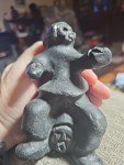 Inuit Soapstone Carving with Faces - Signed VL