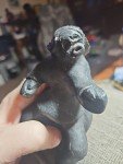 Inuit Soapstone Carving with Faces - Signed VL