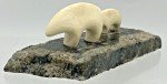 Hand-Carved Inuit Polar Bear Sculpture on Marble