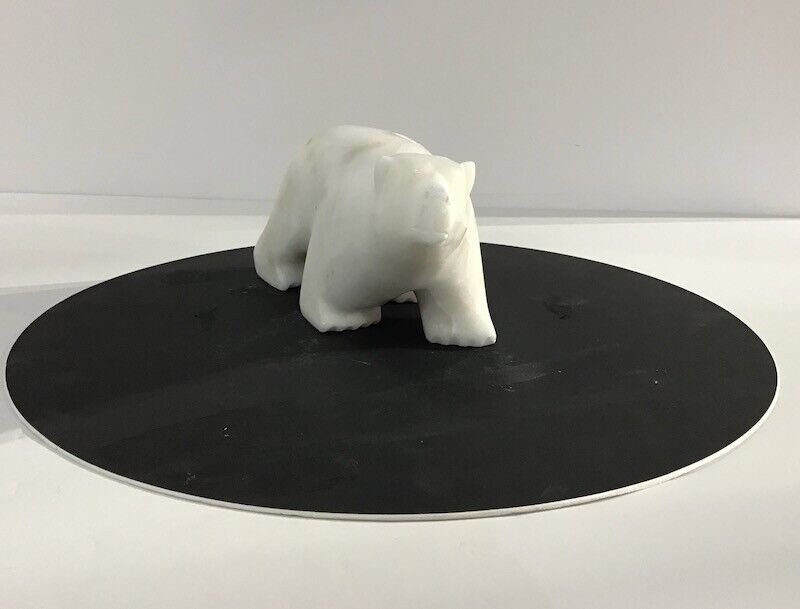 Inuit Carving: Hand Carved Alabaster Stone Bear Art