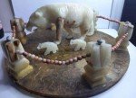 Onyx Polar Bear Carvings with Base