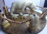 Onyx Polar Bear Carvings with Base