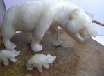 Onyx Polar Bear Carvings with Base