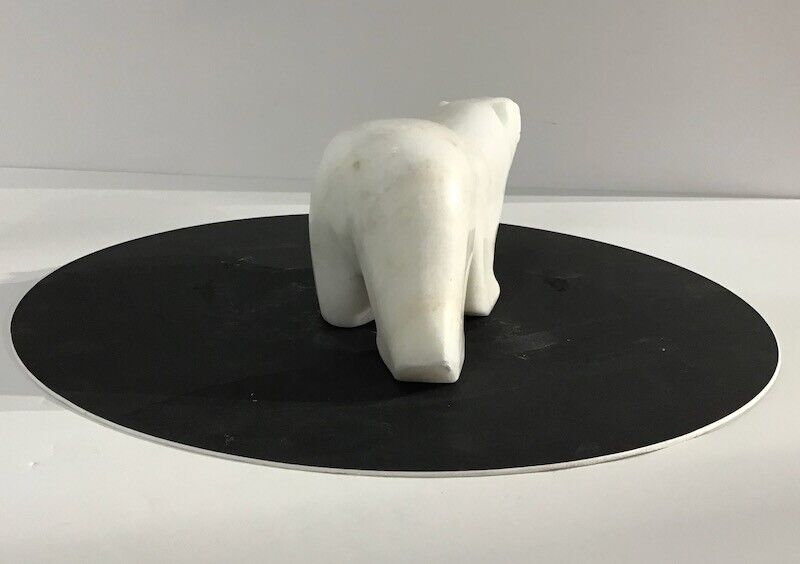 Inuit Carving: Hand Carved Alabaster Stone Bear Art