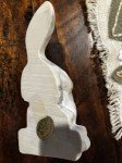 Beaver On Log Faux Marble Inuit Carving