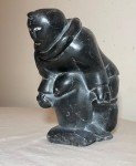 Antique Inuit Soapstone Seal Carving Sculpture