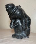 Antique Inuit Soapstone Seal Carving Sculpture
