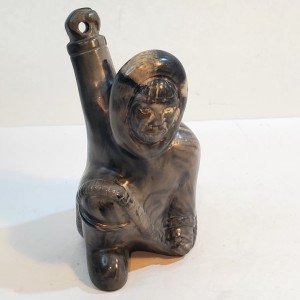 Handmade Soapstone Inuit Hunter Carving - No Spear