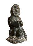 Signed Vintage Inuit Soapstone Fishing Carving 1976