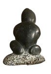 Signed Vintage Inuit Soapstone Fishing Carving 1976