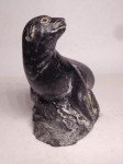 Hand-Carved Soapstone Seal and Wolf Figures