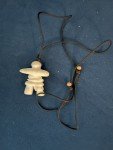 Hand-Carved White Stone Inuit Man Necklace