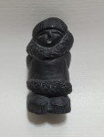 Hand-Carved Black Stone Inuit Child Figurine