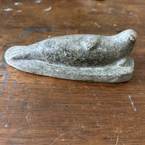 Vintage Inuit Carved Soapstone Seal Sculpture