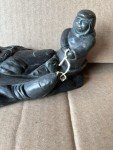 Soapstone Inuit Art Carving of Fishing Aardvark