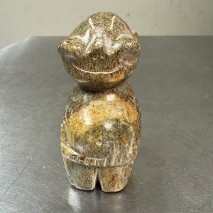 Signed Inuit Stone Biliken Figurine by H. Ihana