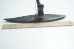 Artist-Signed Inuit Stone Fishing Canoe Carving