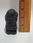 Hand-Carved Black Stone Inuit Child Figurine