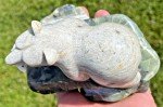 Signed Serpentine Stone Bear Sculpture - Inuit Art