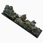 Hand-Carved Soapstone Wolf Sculpture - 13”