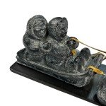 Hand-Carved Soapstone Wolf Sculpture - 13”