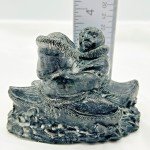Wolf Inuit Soapstone Carving: Canoe Figures