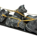 Hand-Carved Soapstone Wolf Sculpture - 13”