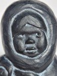 Inuit Soapstone Carving: Mother and Baby Figure