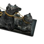 Hand-Carved Soapstone Wolf Sculpture - 13”