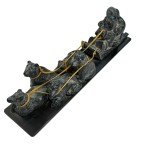 Hand-Carved Soapstone Wolf Sculpture - 13”