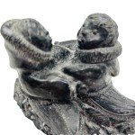 Wolf Inuit Soapstone Carving: Canoe Figures