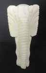 Signed 13" Inuit White Marble Elephant Sculpture