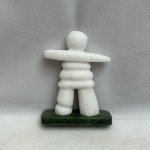 Hand-Carved Inuit Stone Man on Marble Base