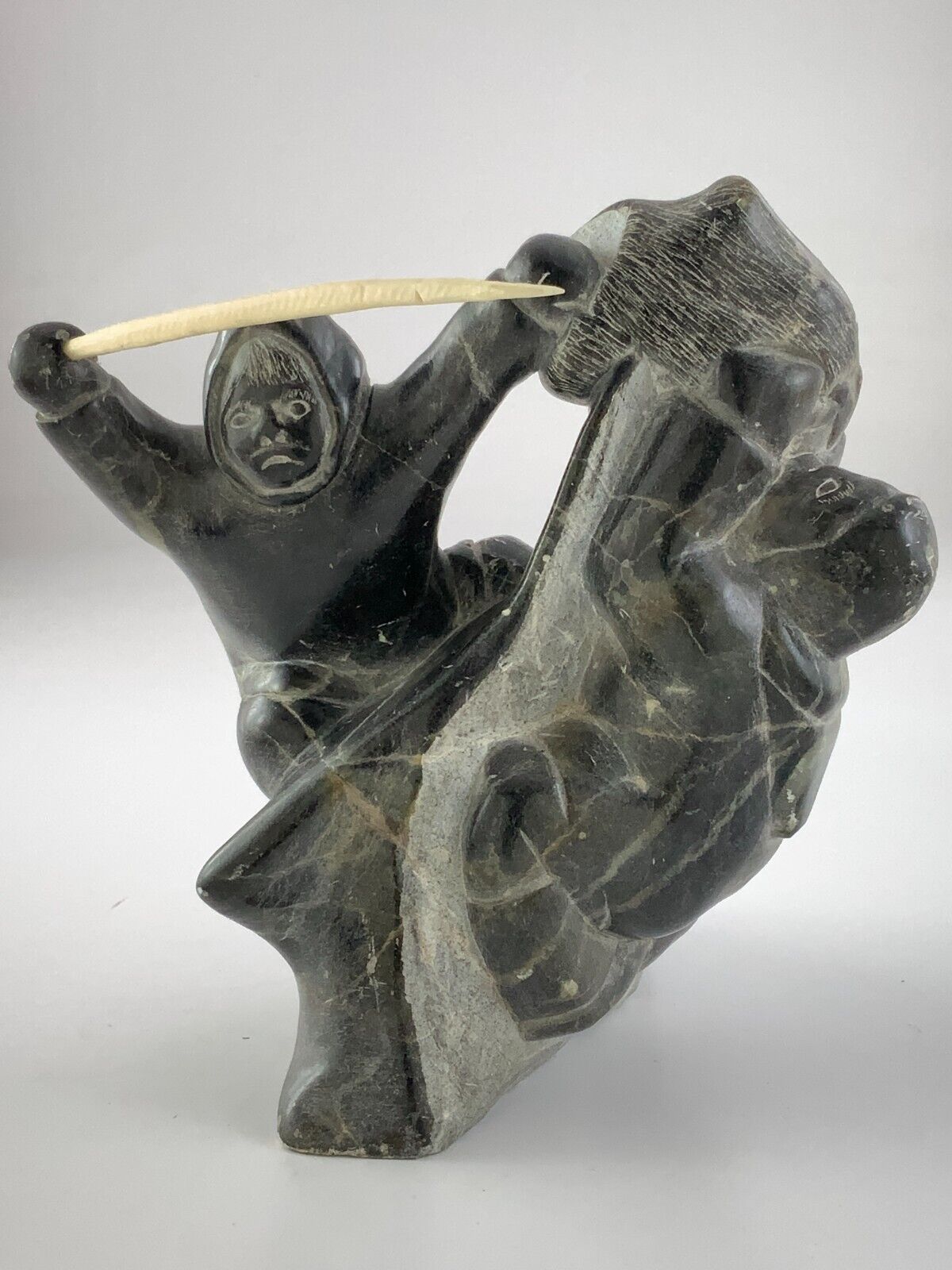 Soapstone Carving - Lucassie Amamatuak Junior 1978