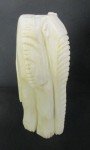 Signed 13" Inuit White Marble Elephant Sculpture