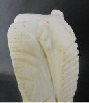 Signed 13" Inuit White Marble Elephant Sculpture