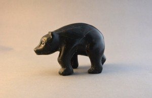 Inuit Stone Carving - Walking Black Bear Cub