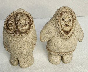 Inuit Family Soapstone Carving by OOK, 1995