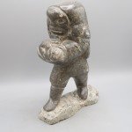 Large Vintage Inuit Soapstone Carving of Man