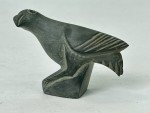 Hand Carved Inuit Green Granite Raven Figurine