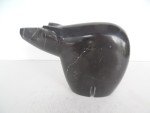Inuit Black Stone Bear Carving Art