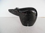 Inuit Black Stone Bear Carving Art